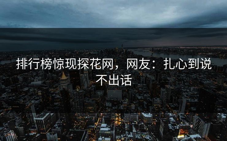 排行榜惊现探花网，网友：扎心到说不出话
