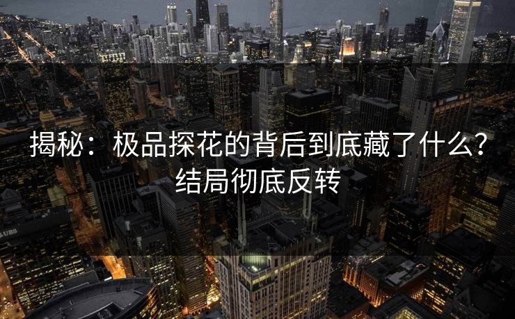 揭秘：极品探花的背后到底藏了什么？结局彻底反转