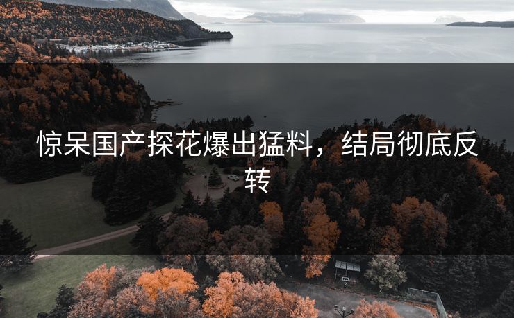 惊呆国产探花爆出猛料，结局彻底反转