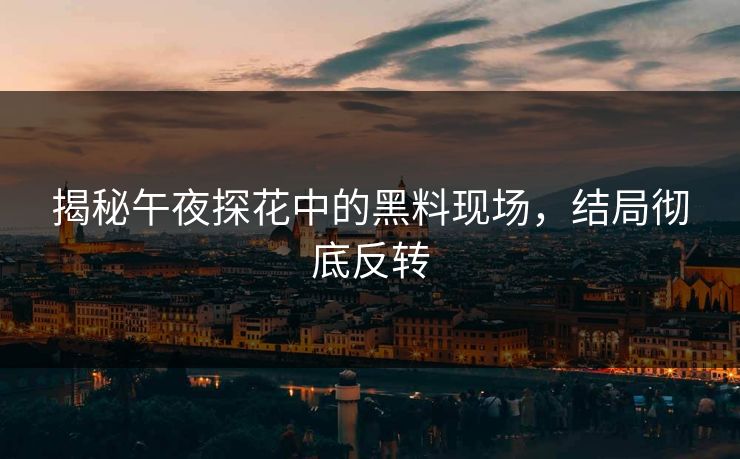 揭秘午夜探花中的黑料现场，结局彻底反转