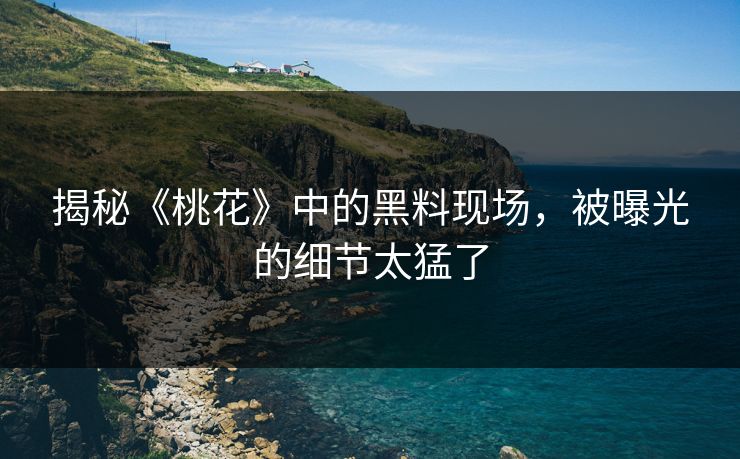 揭秘《桃花》中的黑料现场，被曝光的细节太猛了