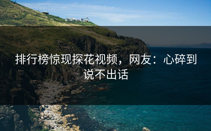 排行榜惊现探花视频，网友：心碎到说不出话