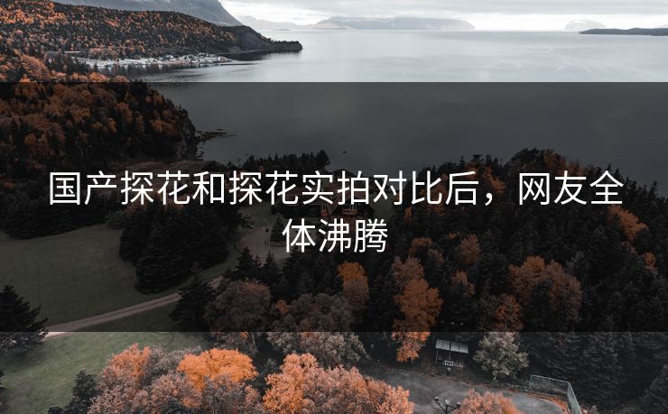 国产探花和探花实拍对比后，网友全体沸腾