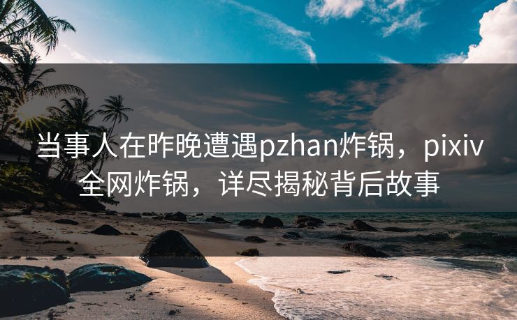 当事人在昨晚遭遇pzhan炸锅，pixiv全网炸锅，详尽揭秘背后故事