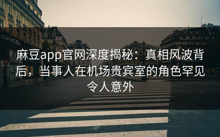 麻豆app官网深度揭秘：真相风波背后，当事人在机场贵宾室的角色罕见令人意外